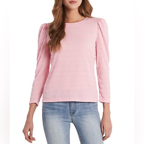 Vince Camuto Tops - Vince Camuto Pink Puff Shoulder Long Sleeve
